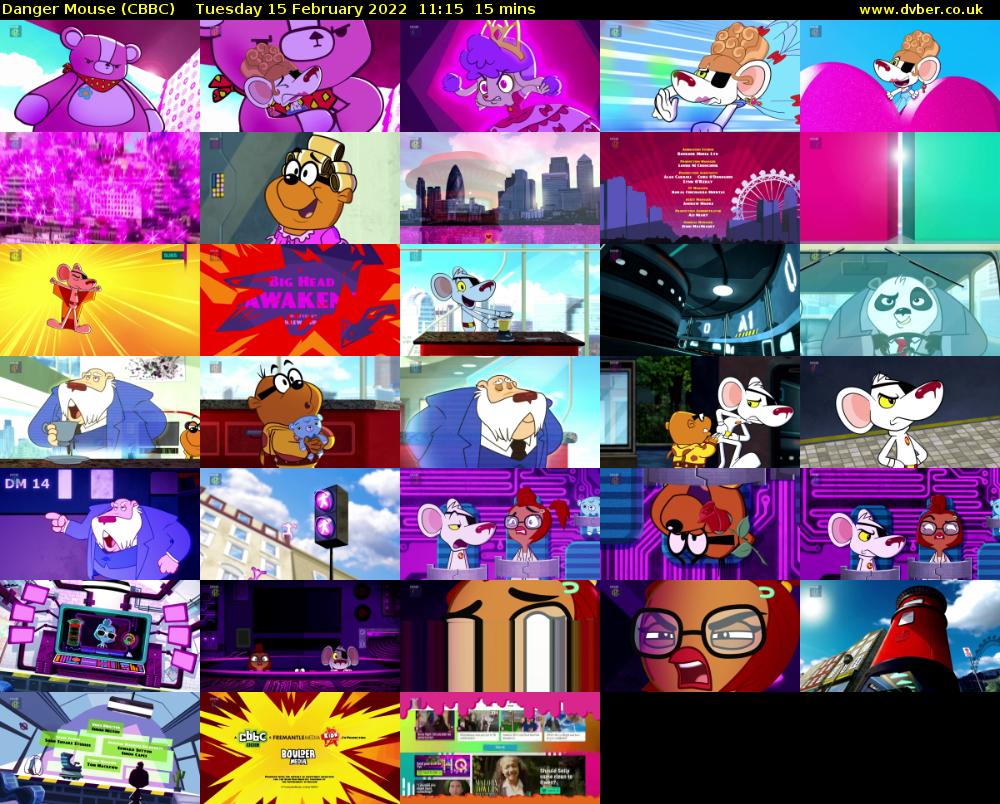 Danger Mouse (CBBC) Tuesday 15 February 2022 11:15 - 11:30