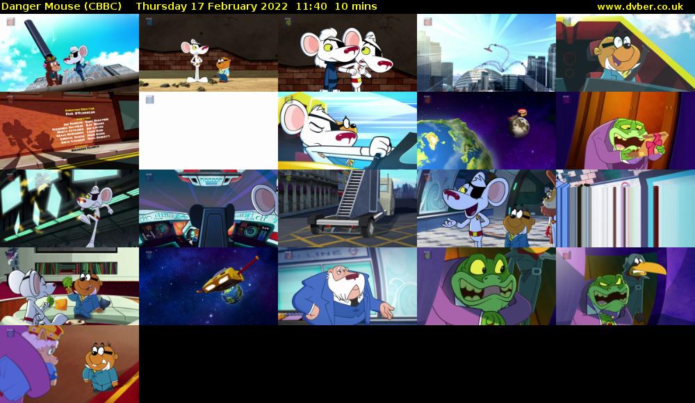 Danger Mouse (CBBC) Thursday 17 February 2022 11:40 - 11:50