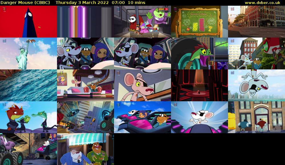 Danger Mouse (CBBC) Thursday 3 March 2022 07:00 - 07:10