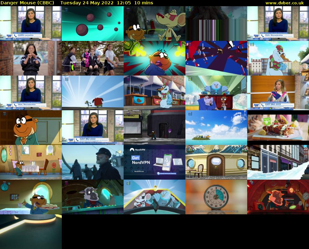 Danger Mouse (CBBC) Tuesday 24 May 2022 12:05 - 12:15