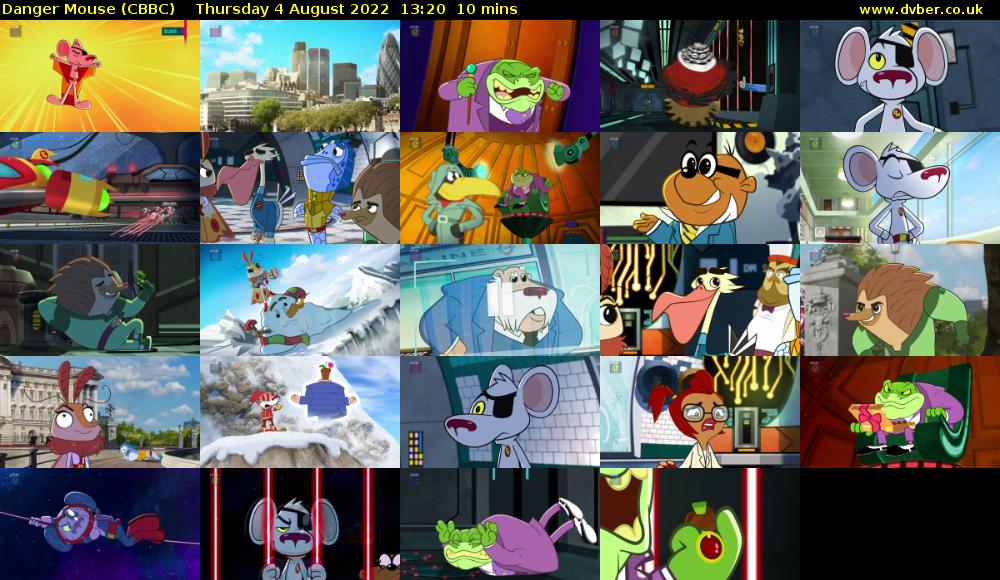 Danger Mouse (CBBC) Thursday 4 August 2022 13:20 - 13:30