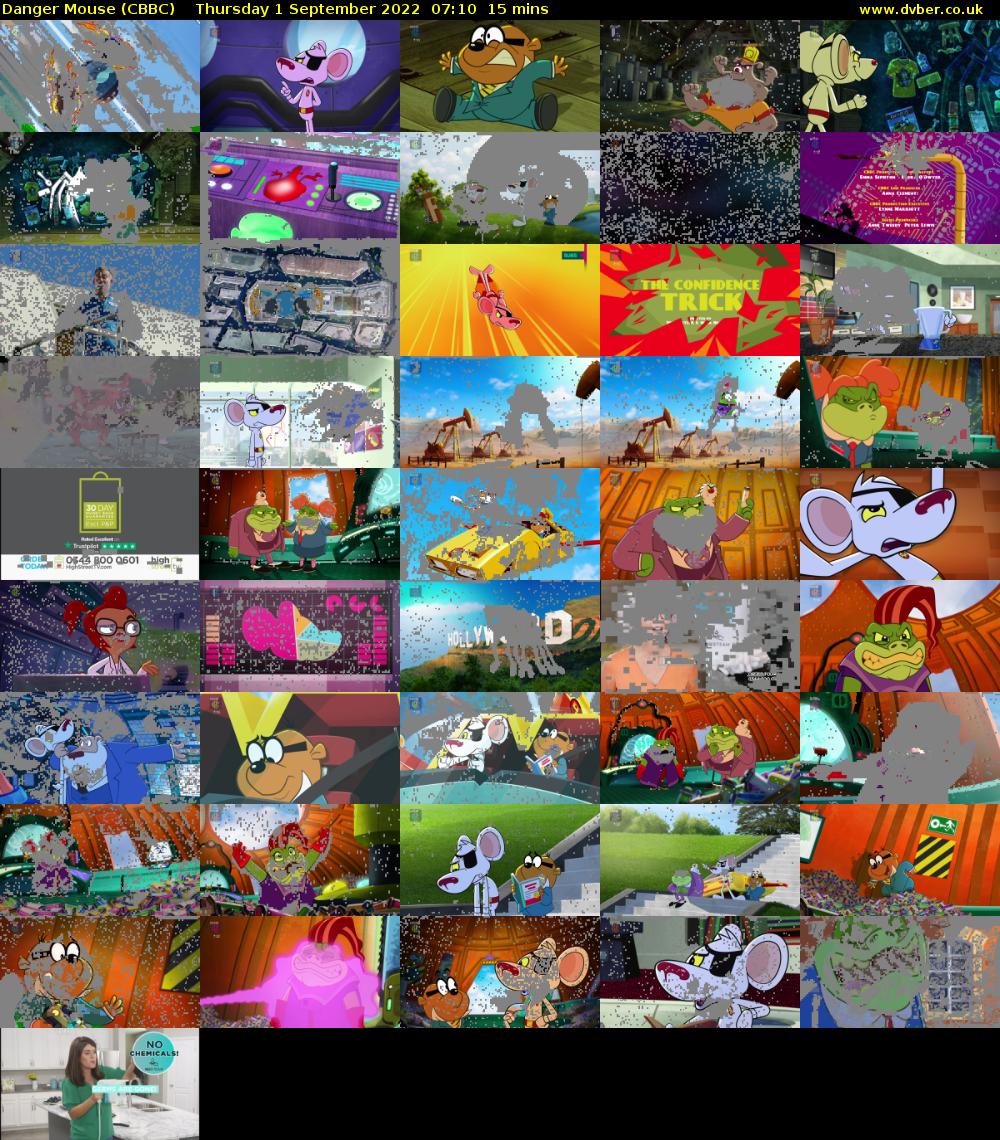 Danger Mouse (CBBC) Thursday 1 September 2022 07:10 - 07:25