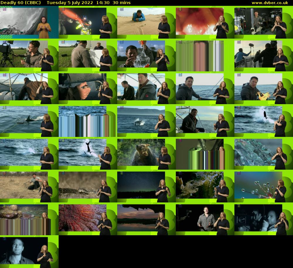 Deadly 60 (CBBC) Tuesday 5 July 2022 14:30 - 15:00