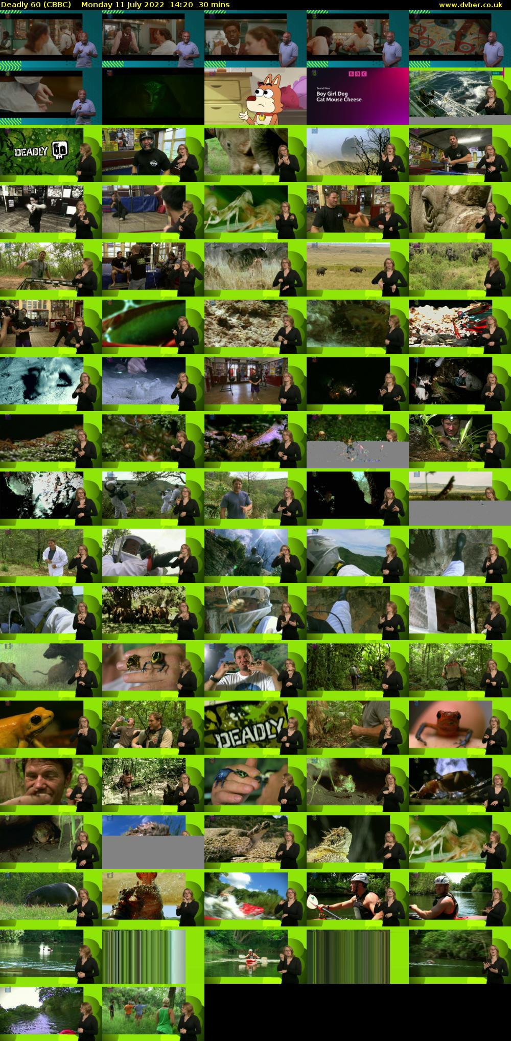 Deadly 60 (CBBC) Monday 11 July 2022 14:20 - 14:50