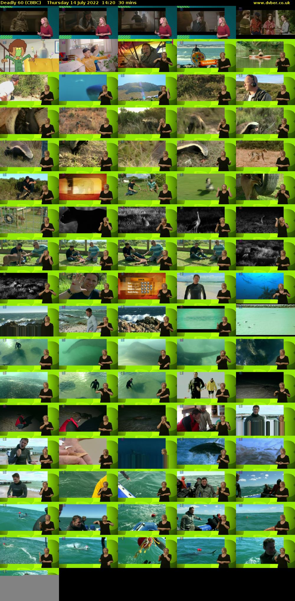 Deadly 60 (CBBC) Thursday 14 July 2022 14:20 - 14:50