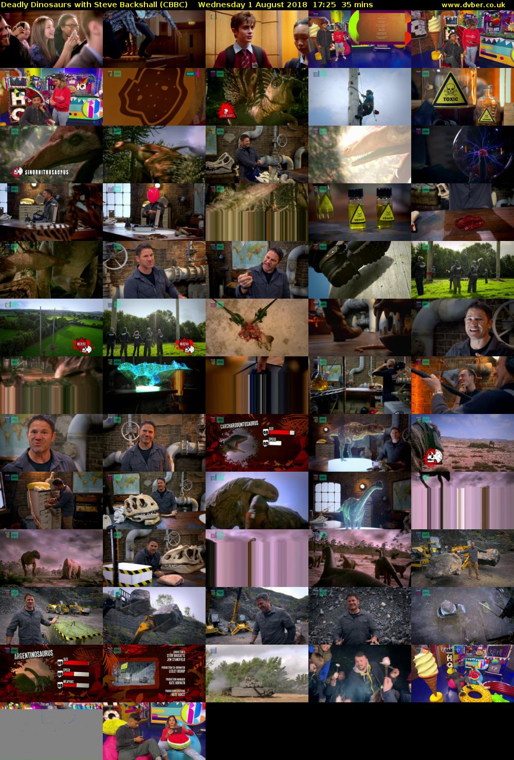 Deadly Dinosaurs with Steve Backshall (CBBC) Wednesday 1 August 2018 17:25 - 18:00