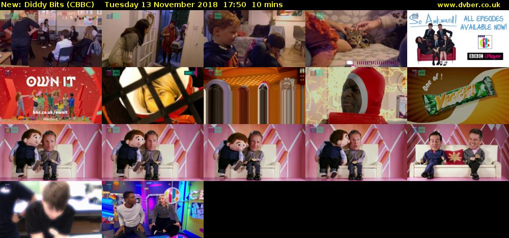 Diddy Bits (CBBC) Tuesday 13 November 2018 17:50 - 18:00