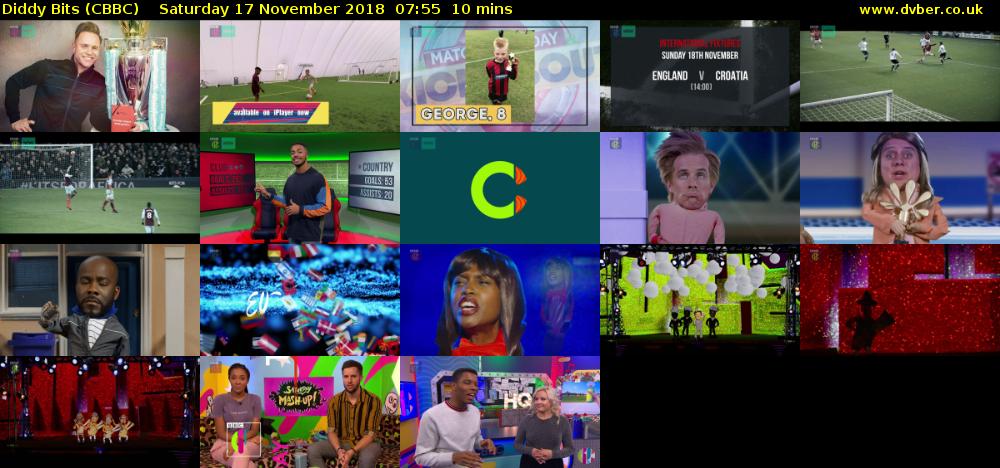 Diddy Bits (CBBC) Saturday 17 November 2018 07:55 - 08:05