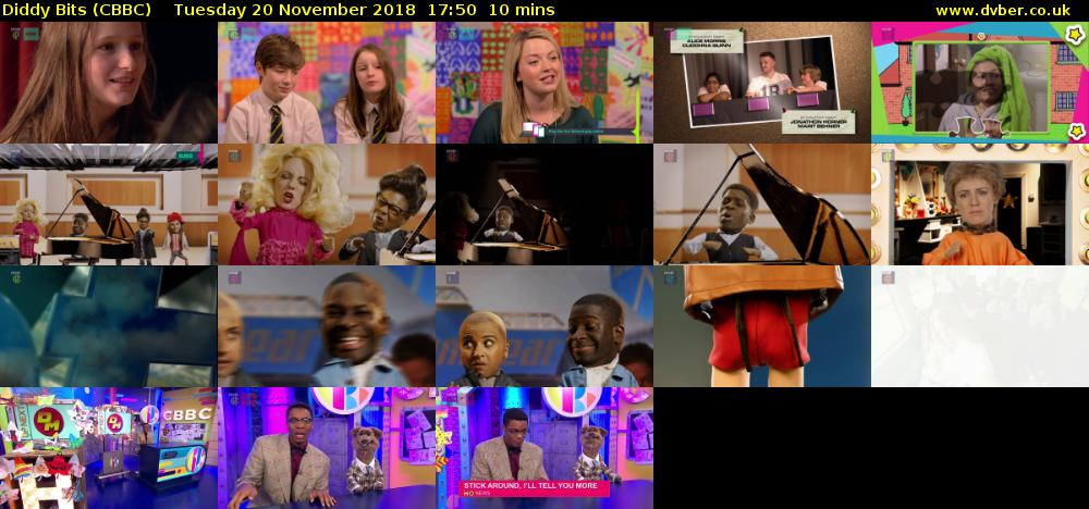 Diddy Bits (CBBC) Tuesday 20 November 2018 17:50 - 18:00