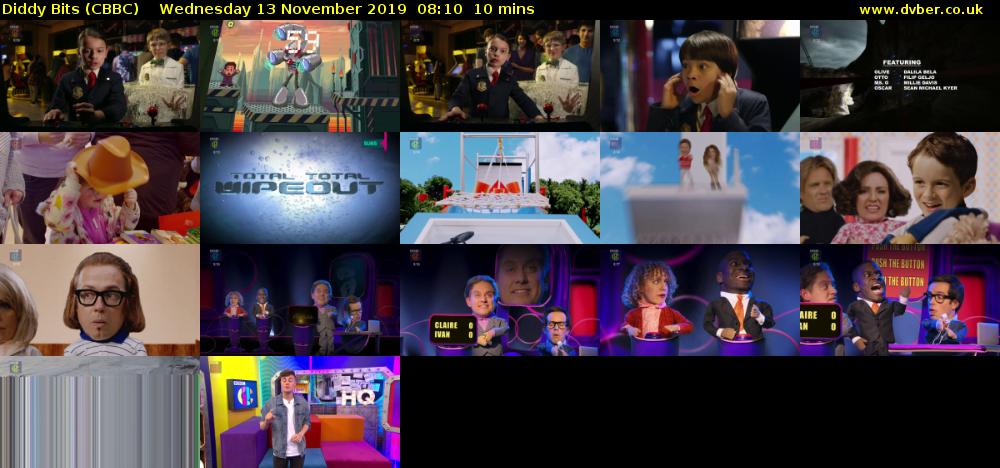 Diddy Bits (CBBC) Wednesday 13 November 2019 08:10 - 08:20