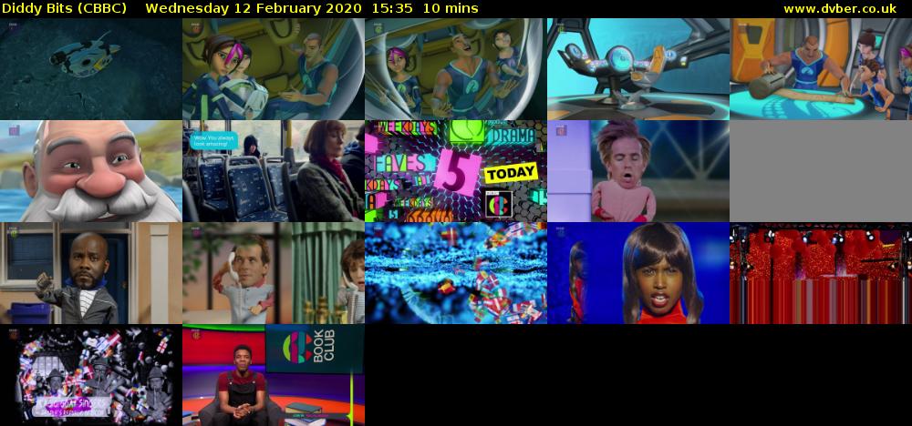 Diddy Bits (CBBC) Wednesday 12 February 2020 15:35 - 15:45