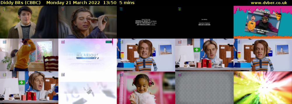 Diddy Bits (CBBC) Monday 21 March 2022 13:50 - 13:55