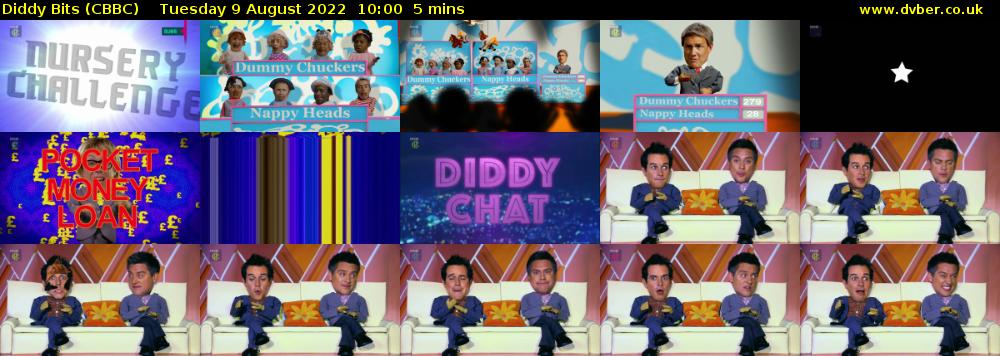 Diddy Bits (CBBC) Tuesday 9 August 2022 10:00 - 10:05