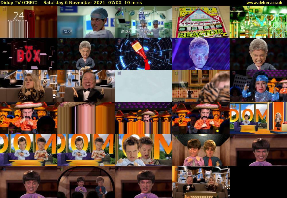 Diddy TV (CBBC) Saturday 6 November 2021 07:00 - 07:10