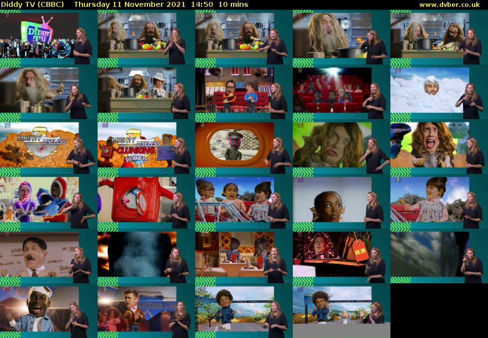 Diddy TV (CBBC) Thursday 11 November 2021 14:50 - 15:00
