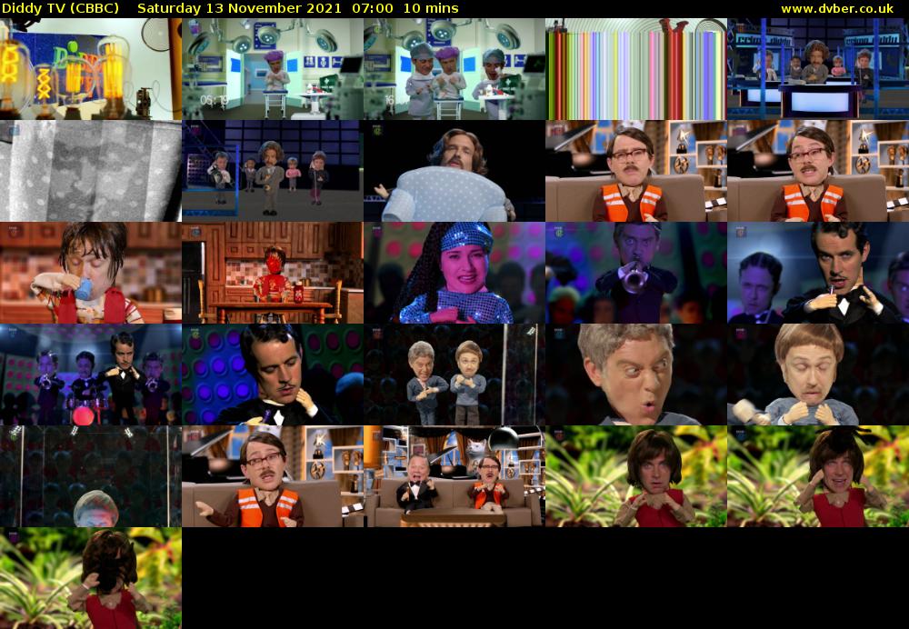 Diddy TV (CBBC) Saturday 13 November 2021 07:00 - 07:10