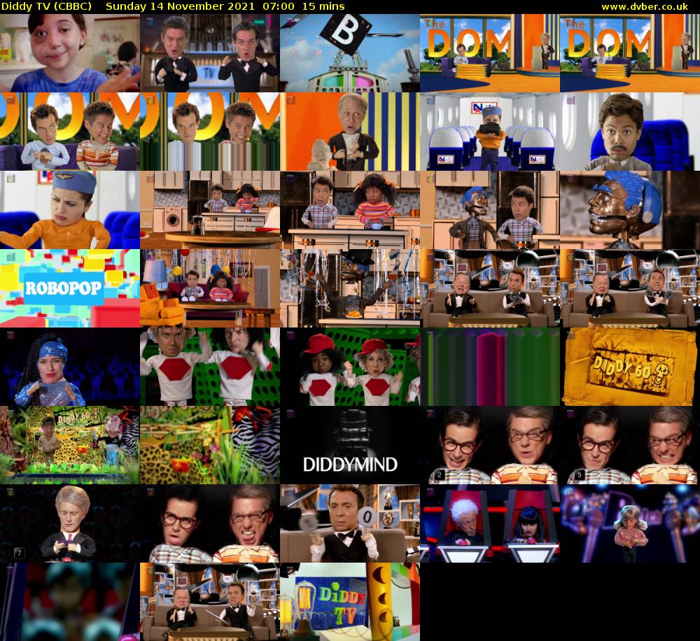 Diddy TV (CBBC) Sunday 14 November 2021 07:00 - 07:15
