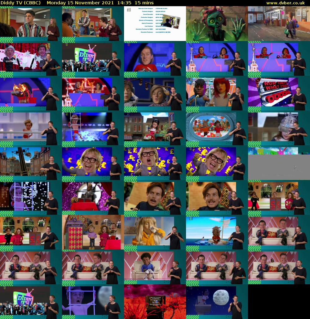 Diddy TV (CBBC) Monday 15 November 2021 14:35 - 14:50