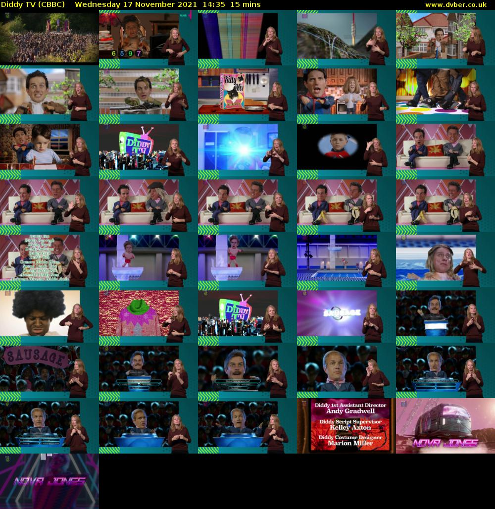 Diddy TV (CBBC) Wednesday 17 November 2021 14:35 - 14:50