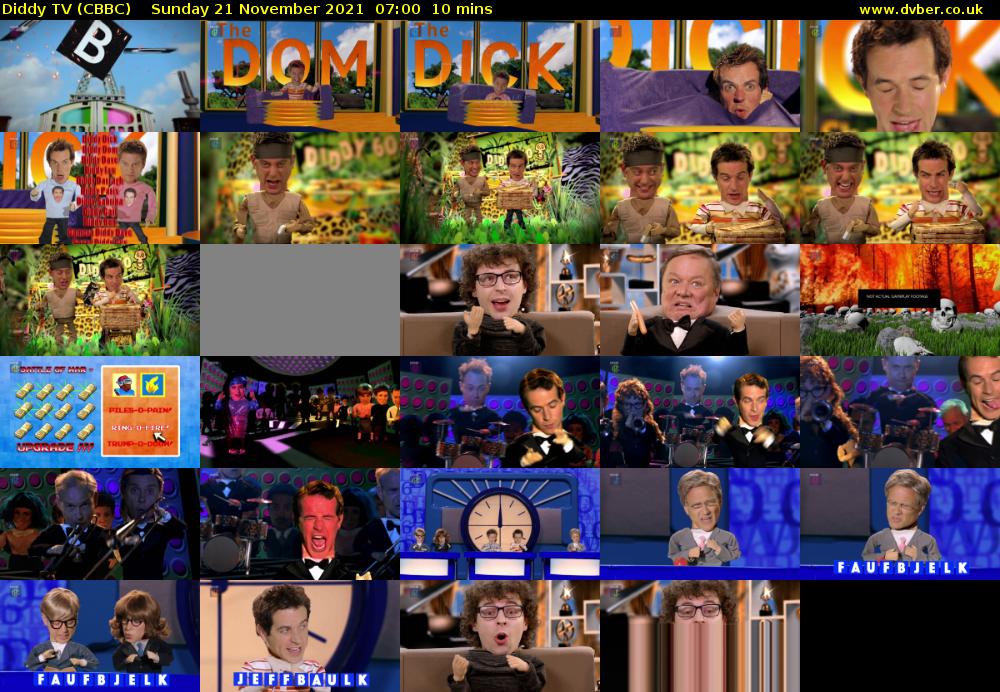 Diddy TV (CBBC) Sunday 21 November 2021 07:00 - 07:10