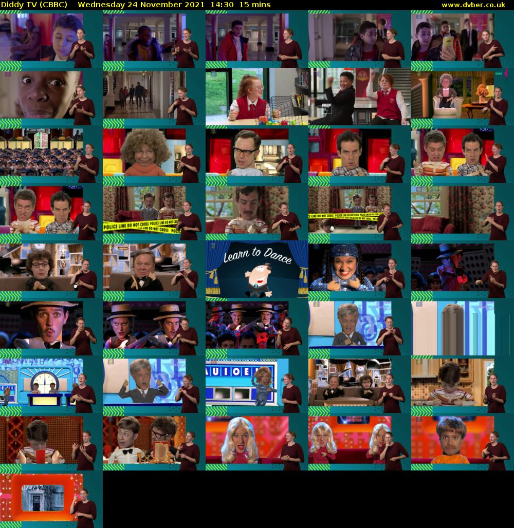 Diddy TV (CBBC) Wednesday 24 November 2021 14:30 - 14:45