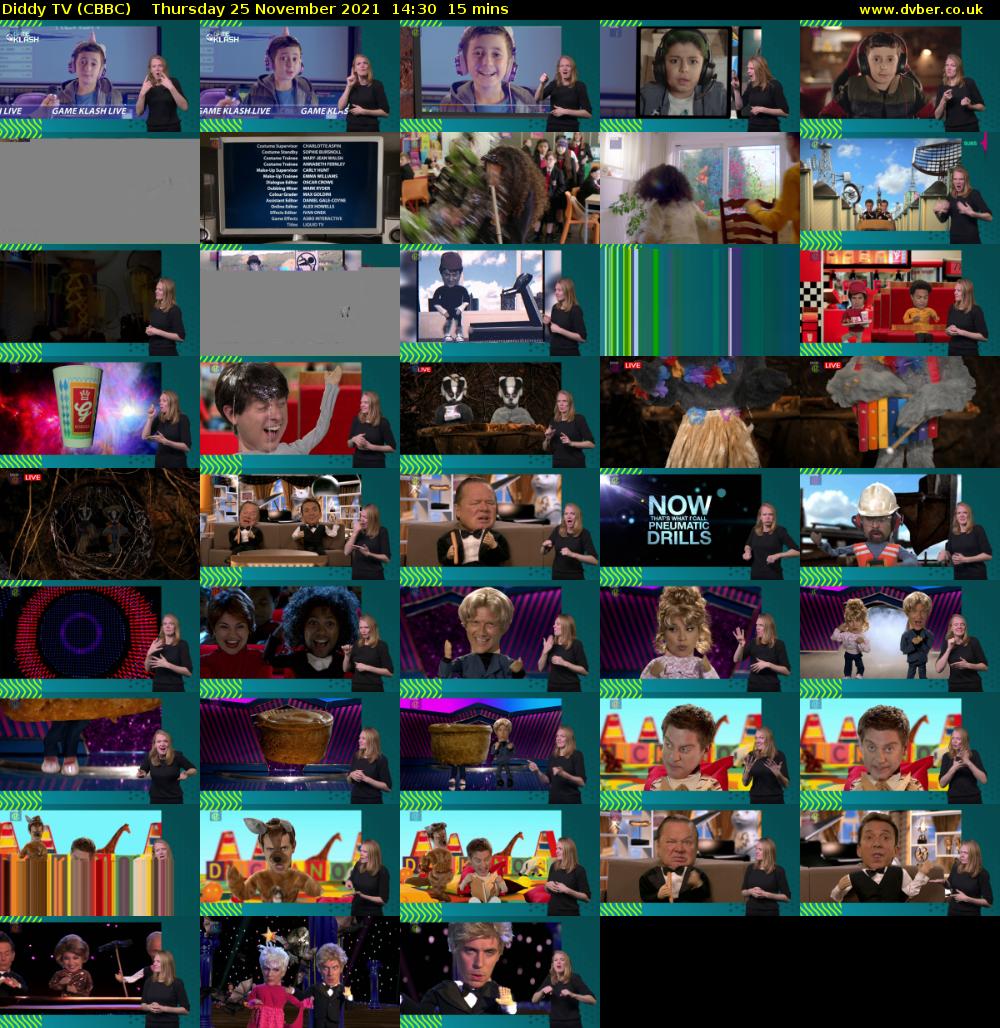 Diddy TV (CBBC) Thursday 25 November 2021 14:30 - 14:45