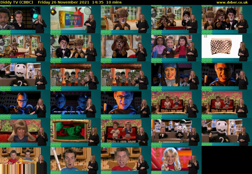 Diddy TV (CBBC) Friday 26 November 2021 14:35 - 14:45