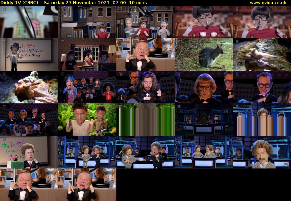 Diddy TV (CBBC) Saturday 27 November 2021 07:00 - 07:10
