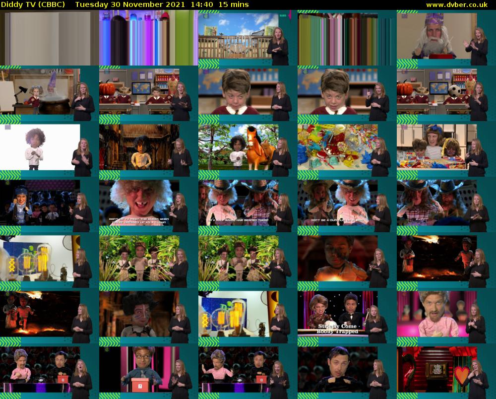 Diddy TV (CBBC) Tuesday 30 November 2021 14:40 - 14:55