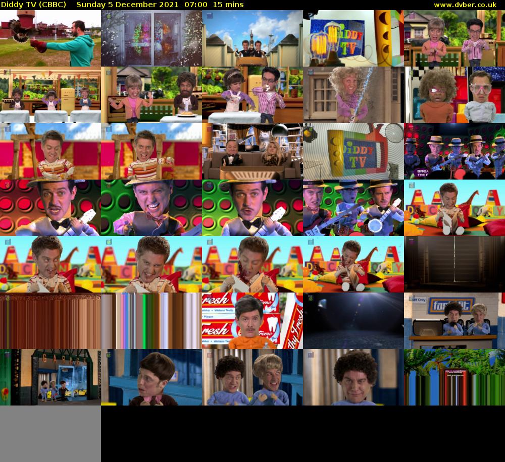 Diddy TV (CBBC) Sunday 5 December 2021 07:00 - 07:15
