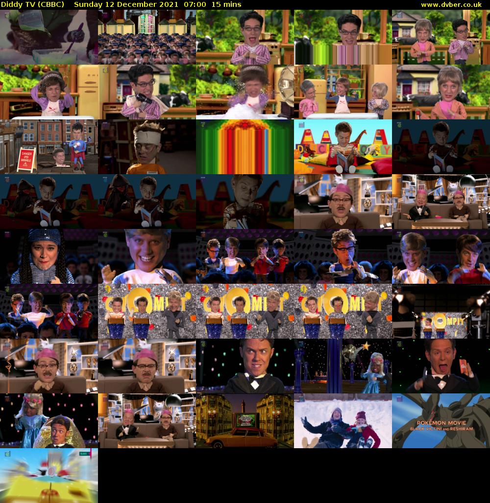 Diddy TV (CBBC) Sunday 12 December 2021 07:00 - 07:15