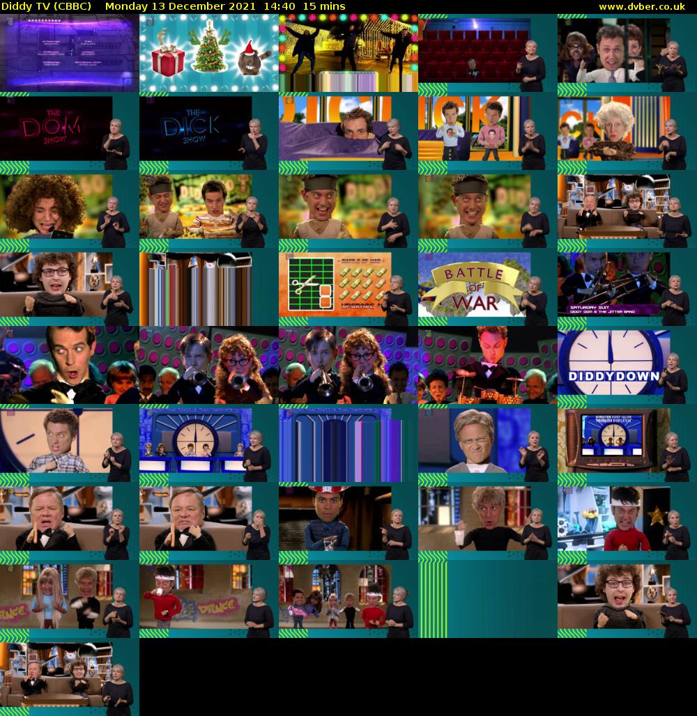 Diddy TV (CBBC) Monday 13 December 2021 14:40 - 14:55