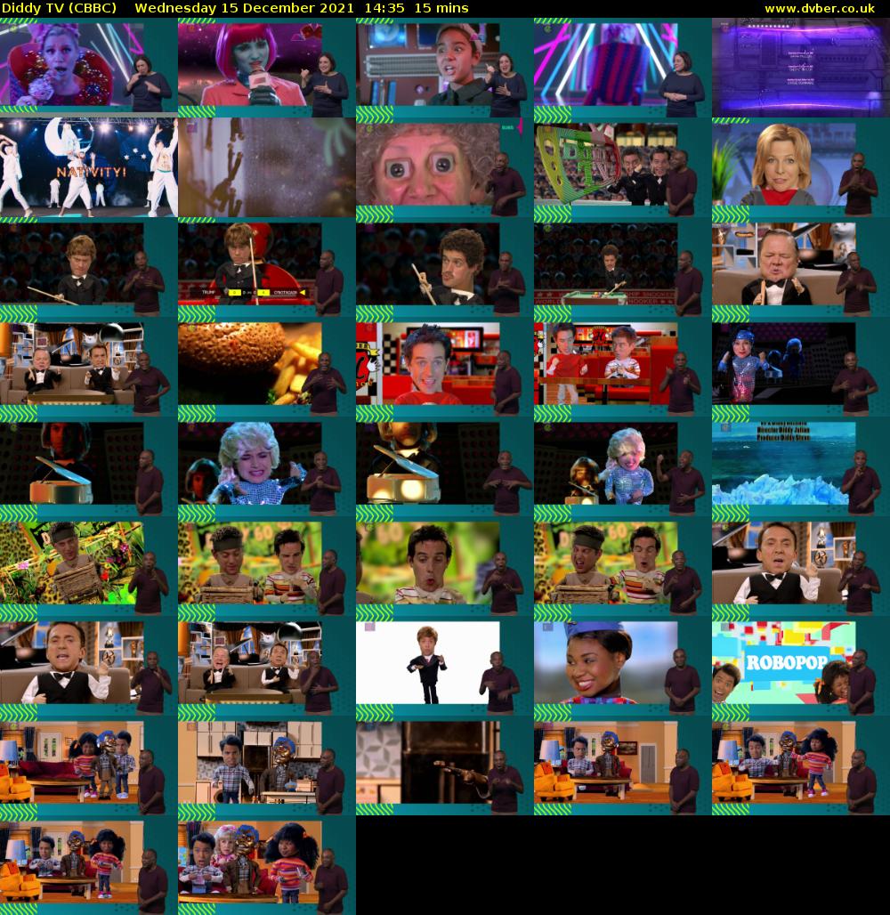 Diddy TV (CBBC) Wednesday 15 December 2021 14:35 - 14:50