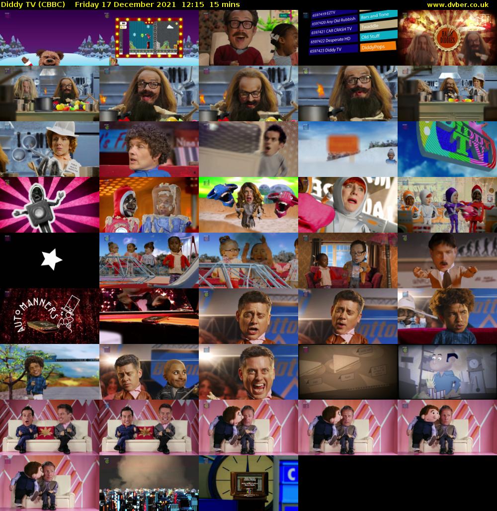 Diddy TV (CBBC) Friday 17 December 2021 12:15 - 12:30