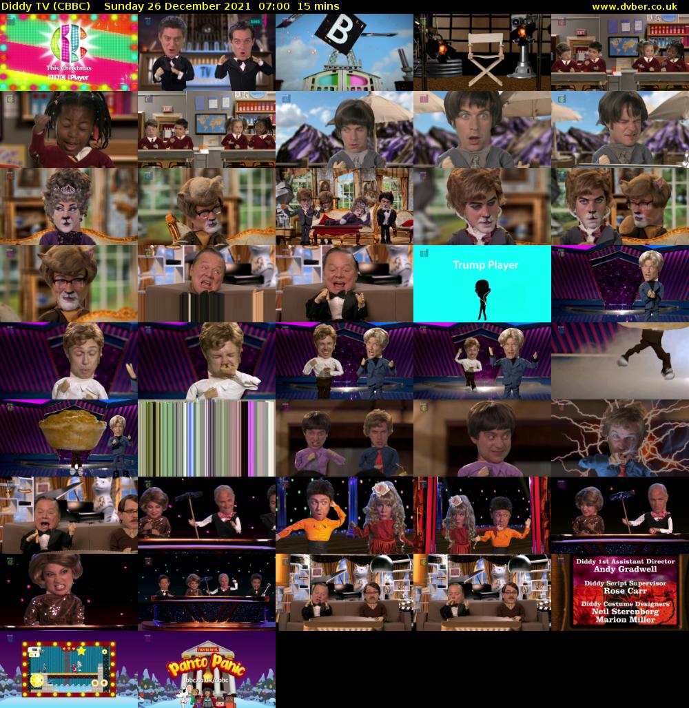 Diddy TV (CBBC) Sunday 26 December 2021 07:00 - 07:15