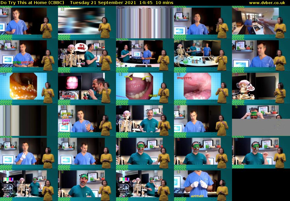Do Try This at Home (CBBC) Tuesday 21 September 2021 14:45 - 14:55