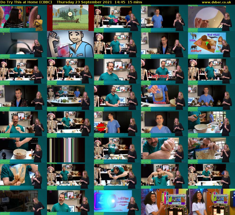 Do Try This at Home (CBBC) Thursday 23 September 2021 14:45 - 15:00