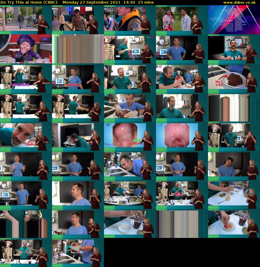 Do Try This at Home (CBBC) Monday 27 September 2021 14:40 - 14:55