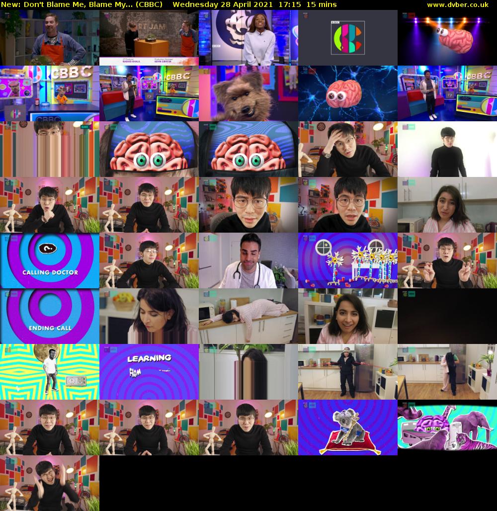 Don't Blame Me, Blame My... (CBBC) Wednesday 28 April 2021 17:15 - 17:30