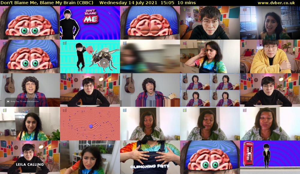 Don't Blame Me, Blame My Brain (CBBC) Wednesday 14 July 2021 15:05 - 15:15
