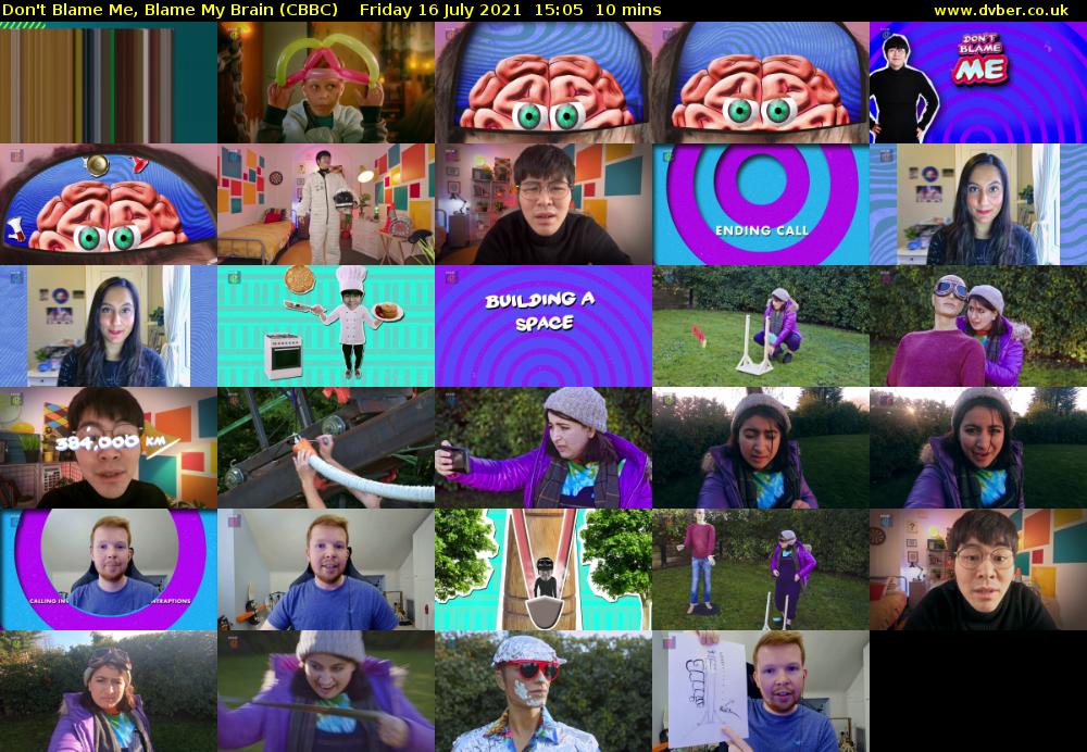 Don't Blame Me, Blame My Brain (CBBC) Friday 16 July 2021 15:05 - 15:15