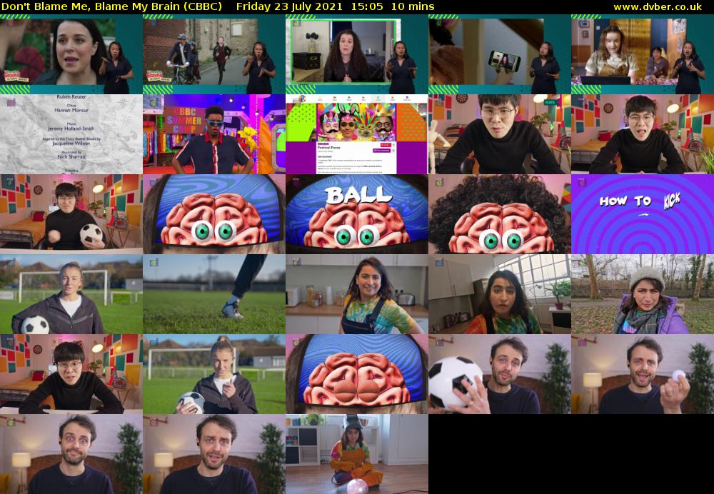 Don't Blame Me, Blame My Brain (CBBC) Friday 23 July 2021 15:05 - 15:15