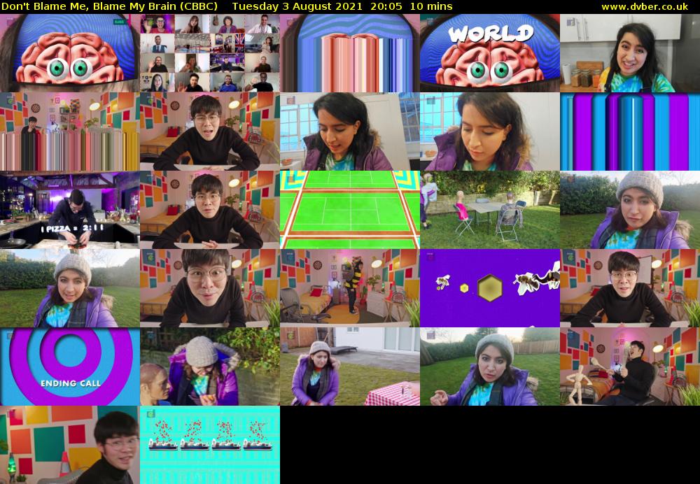 Don't Blame Me, Blame My Brain (CBBC) Tuesday 3 August 2021 20:05 - 20:15