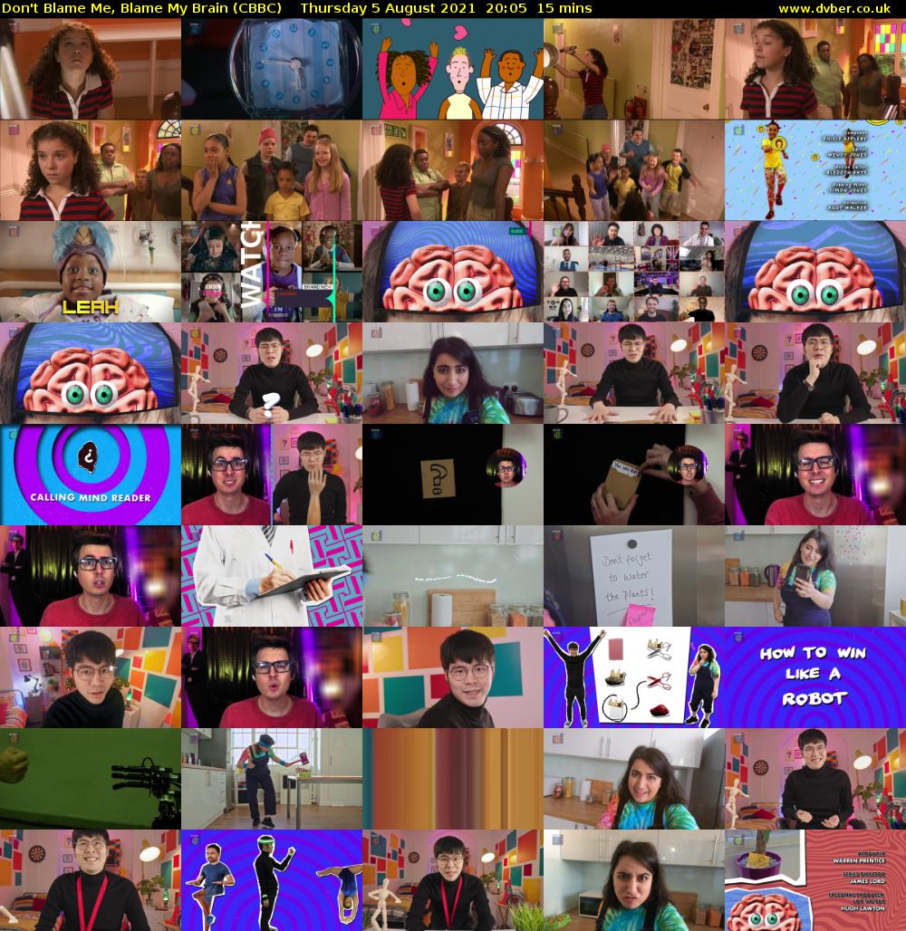 Don't Blame Me, Blame My Brain (CBBC) Thursday 5 August 2021 20:05 - 20:20