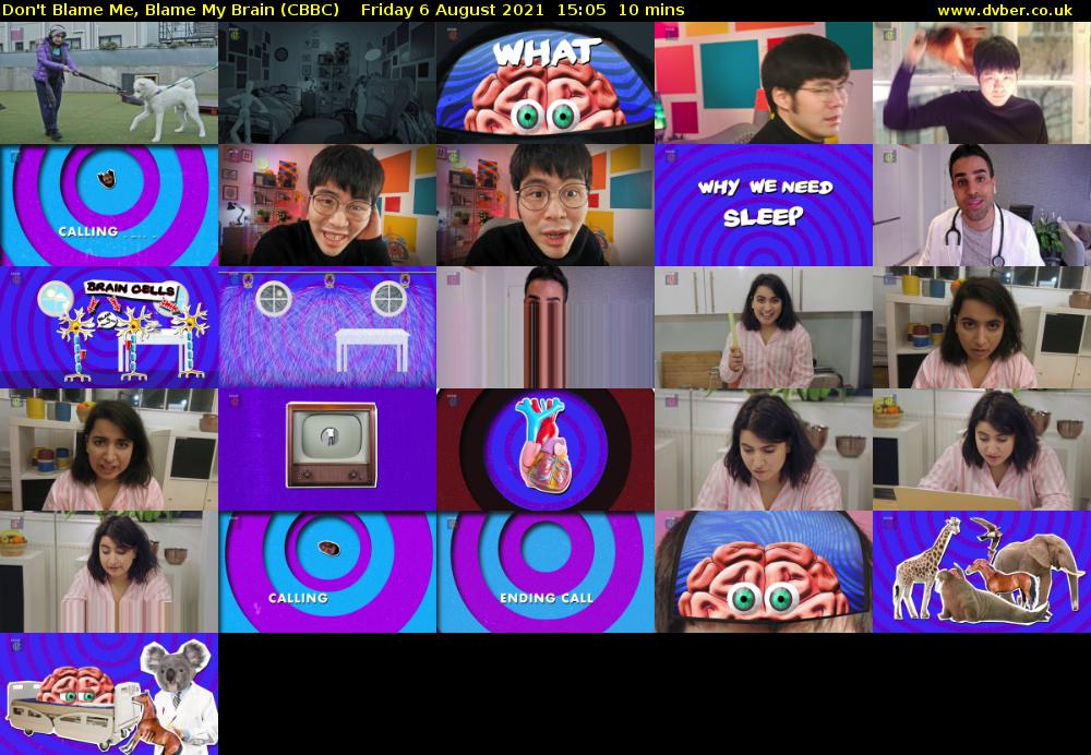 Don't Blame Me, Blame My Brain (CBBC) Friday 6 August 2021 15:05 - 15:15