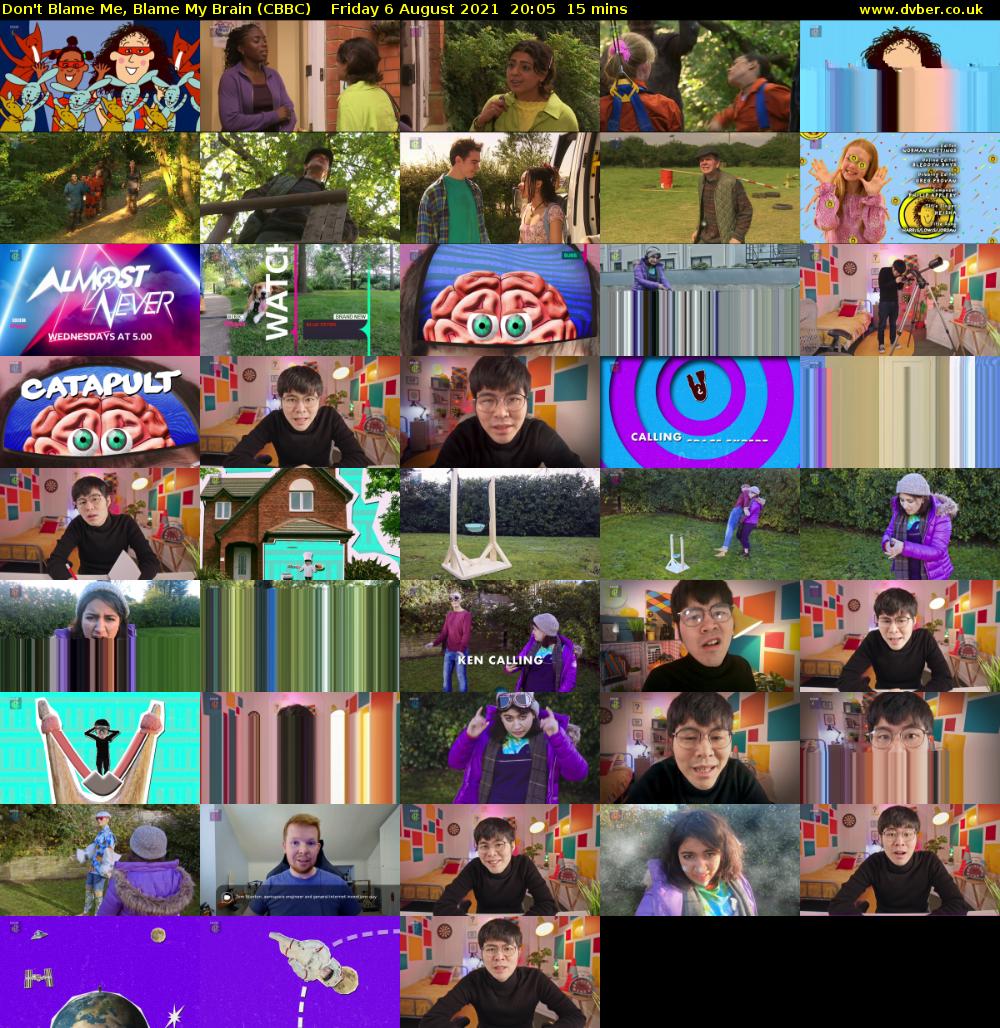 Don't Blame Me, Blame My Brain (CBBC) Friday 6 August 2021 20:05 - 20:20