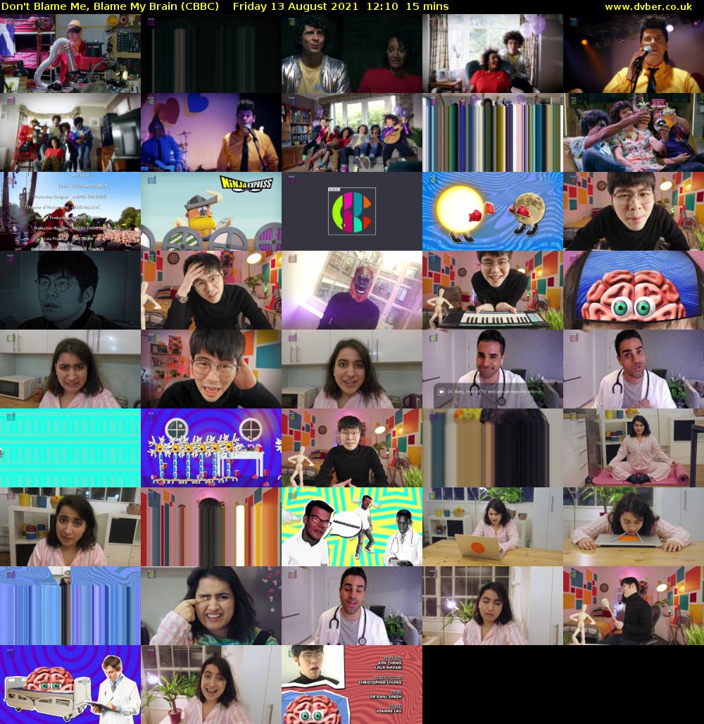 Don't Blame Me, Blame My Brain (CBBC) Friday 13 August 2021 12:10 - 12:25