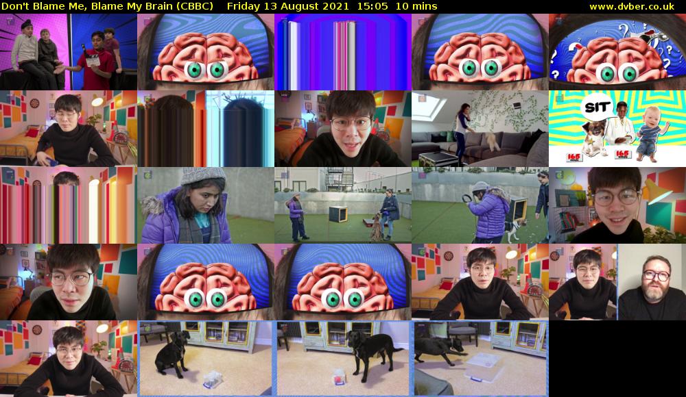 Don't Blame Me, Blame My Brain (CBBC) Friday 13 August 2021 15:05 - 15:15
