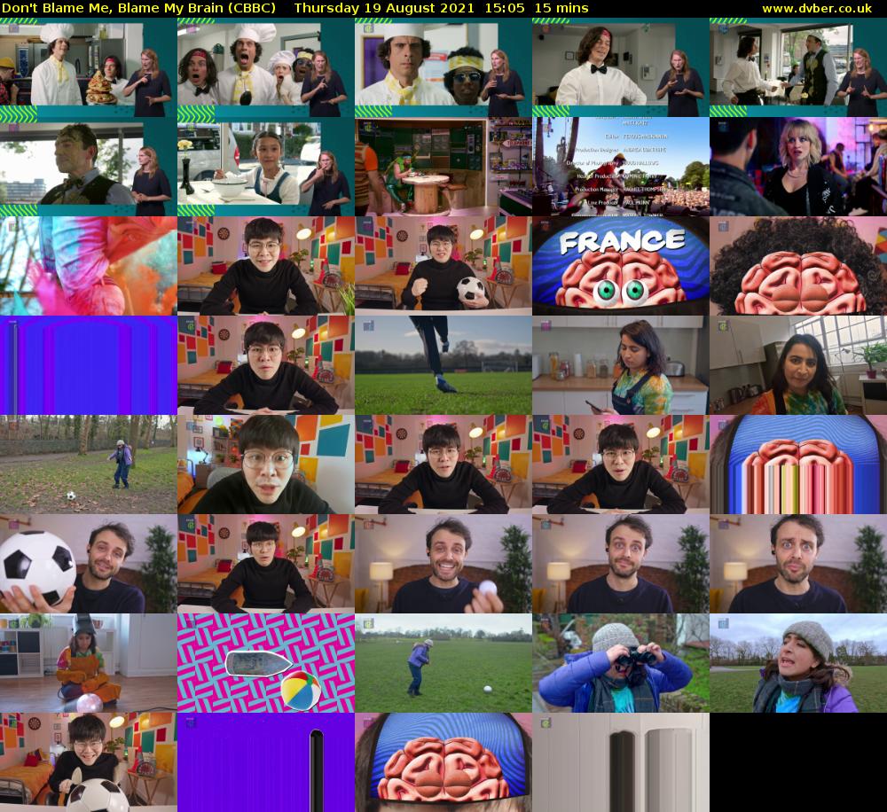 Don't Blame Me, Blame My Brain (CBBC) Thursday 19 August 2021 15:05 - 15:20