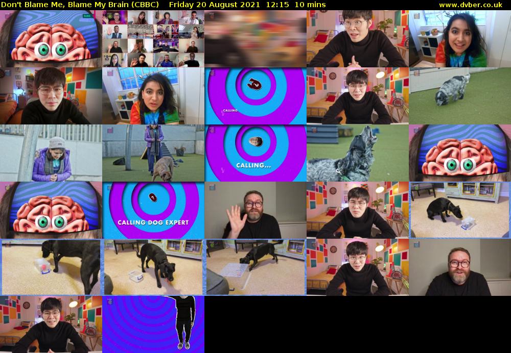 Don't Blame Me, Blame My Brain (CBBC) Friday 20 August 2021 12:15 - 12:25
